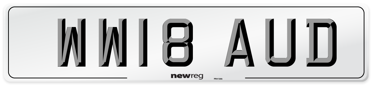 WW18 AUD Number Plate from New Reg